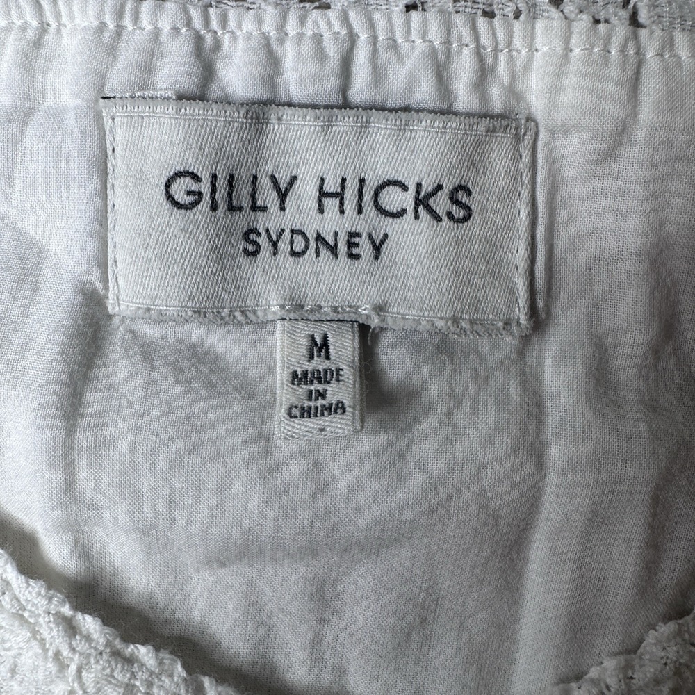 Gilly Hicks Peplum Top Medium Fairy Boho Cottage Lace Sleeveless 100% Cotton - Picture 7 of 8